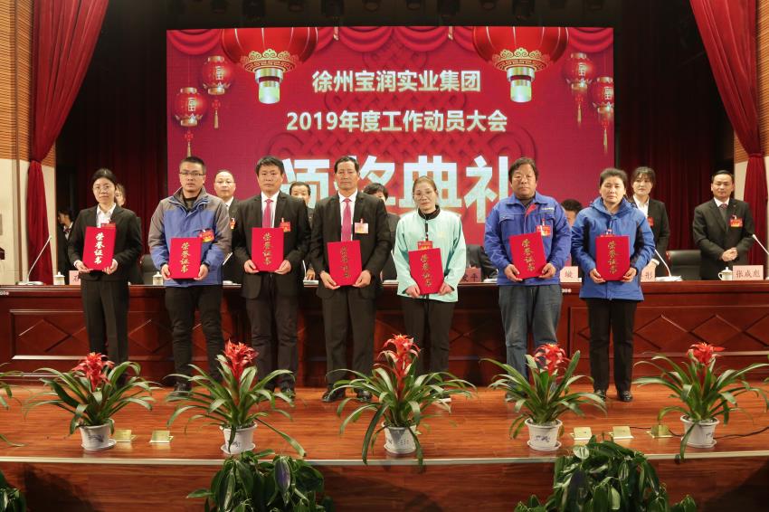 江南电子网站(中国)官方网站2019年度工作动员大会---集团公司领导为先进单位和先进个人代表颁奖
