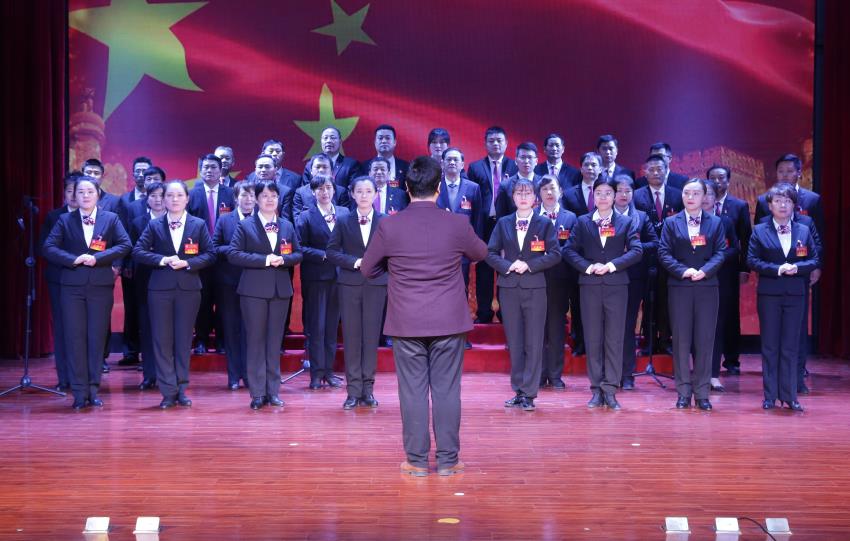 江南电子网站(中国)官方网站2019年度工作动员大会---大合唱《团结就是力量》、《我爱你中国》